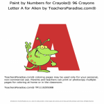 Letter A for Alien by TeachersParadise Paint by Numbers for Crayola Letter A for Alien by TeachersParadise Paint by Numbers for Crayola